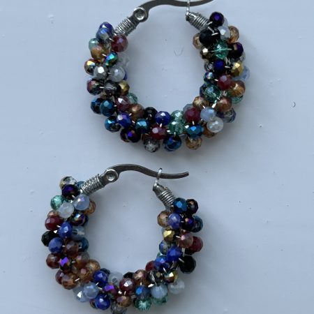Disco Nights crystal hoops earrings