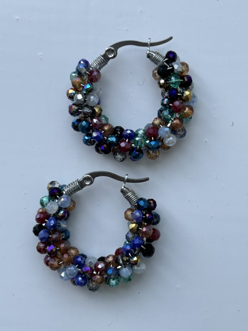 Disco Nights crystal hoops earrings