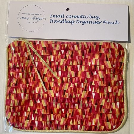 Small cosmetic bag, Handbag organiser pouch (Klint triangles)