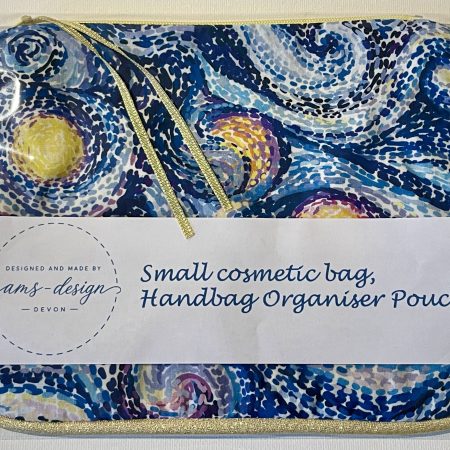 Small cosmetic bag, Handbag organiser pouch (Van Gogh Sky)