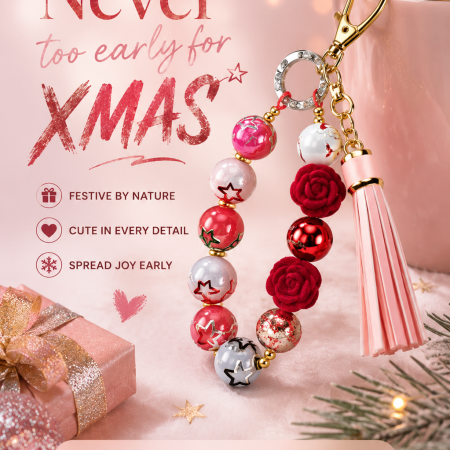 Beaded Christmas Keyring