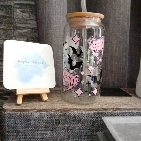 Glass Tumbler with lid and straw