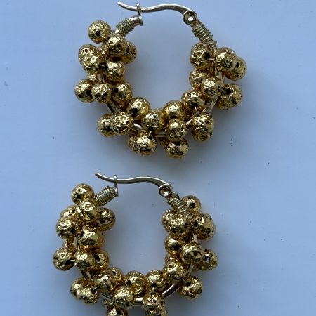 Volcanic Gold Hoops Earrings