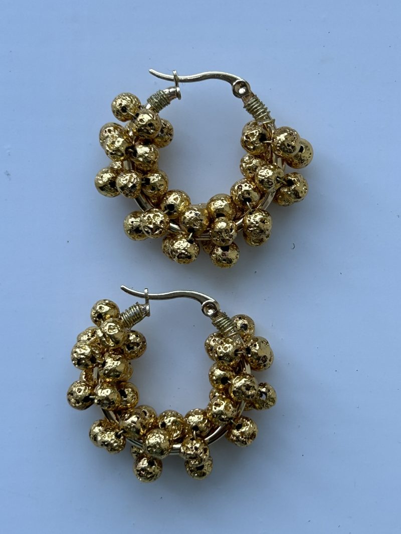 Volcanic Gold Hoops Earrings