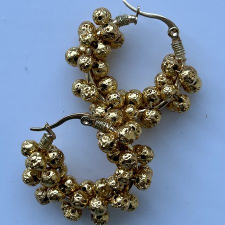 Volcanic Gold Hoops Earrings