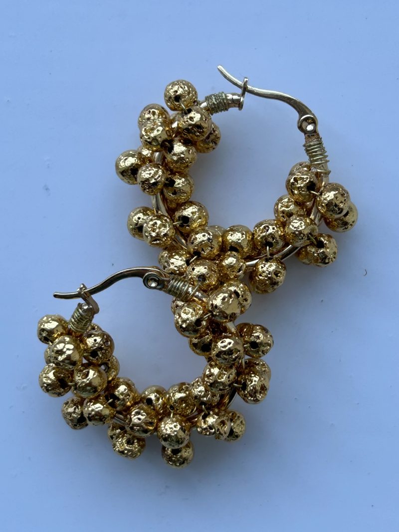 Volcanic Gold Hoops Earrings
