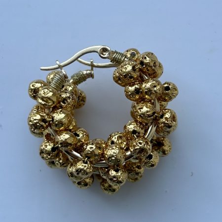Volcanic Gold Hoops Earrings