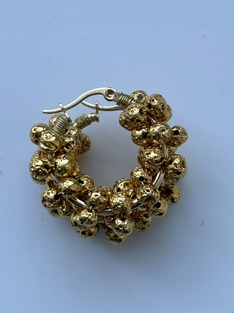 Volcanic Gold Hoops Earrings