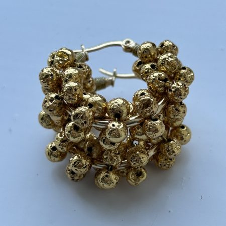 Volcanic Gold Hoops Earrings