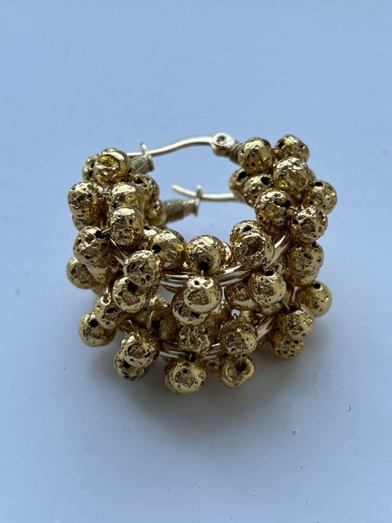 Volcanic Gold Hoops Earrings