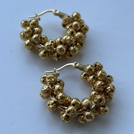 Volcanic Gold Hoops Earrings