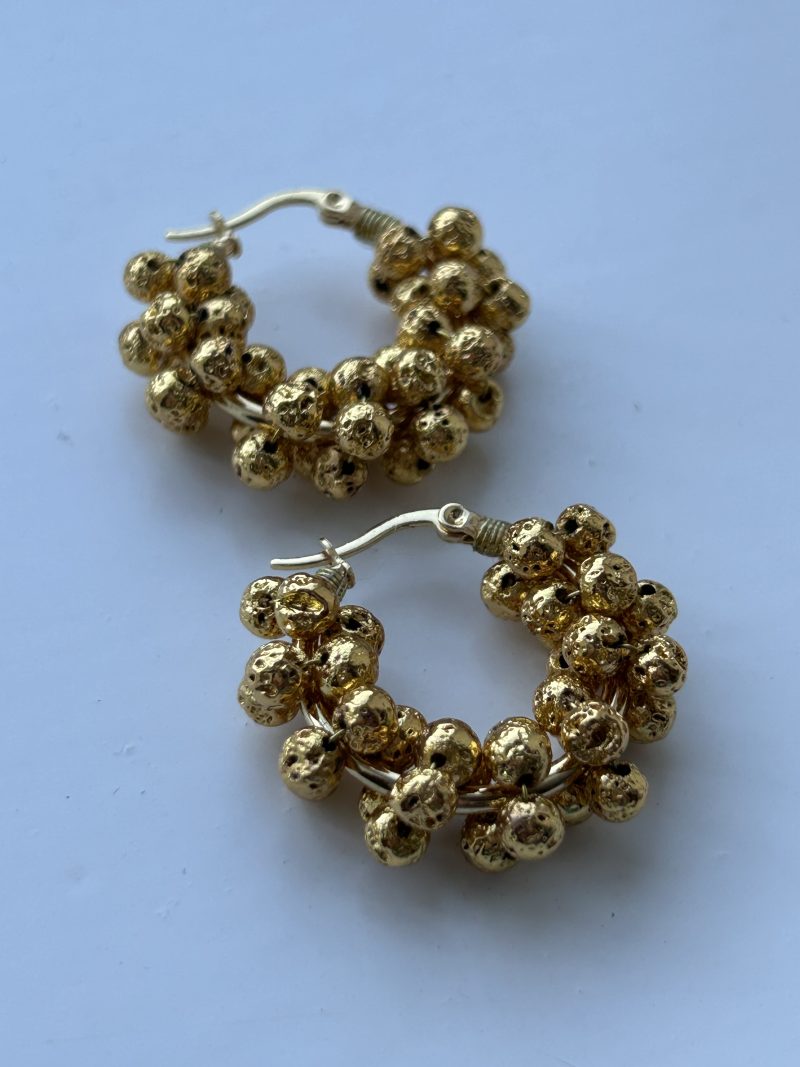 Volcanic Gold Hoops Earrings