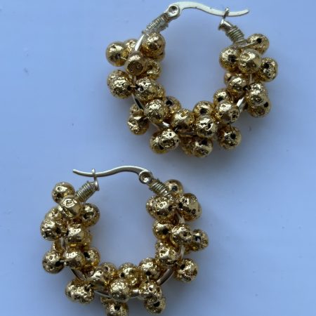 Volcanic Gold Hoops Earrings