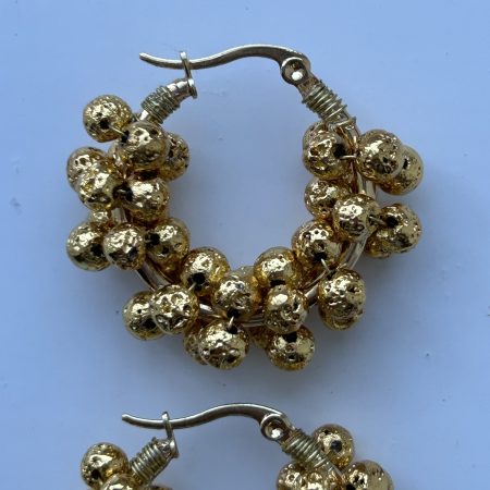 Volcanic Gold Hoops Earrings