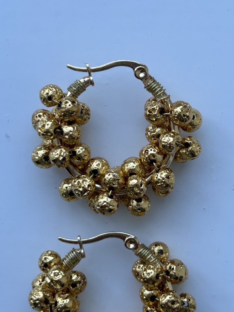 Volcanic Gold Hoops Earrings