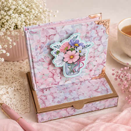 Handmade Pink Floral Notebook