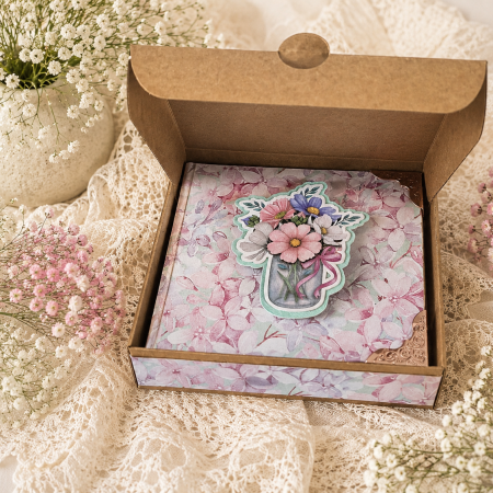 Handmade Pink Floral Notebook