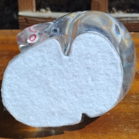 Large Resin Skull Clear with Alphabet Cubes