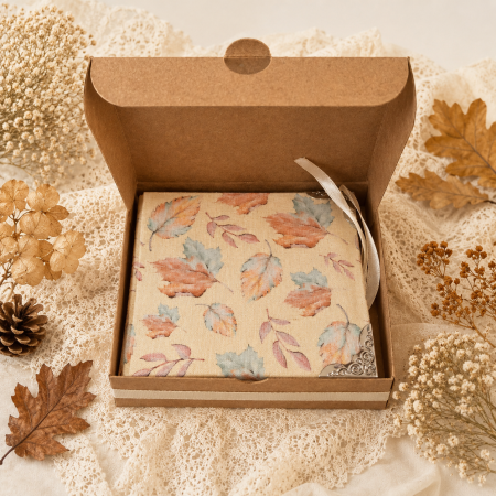 Handmade Autumn Leaves Notebook & Gift Box