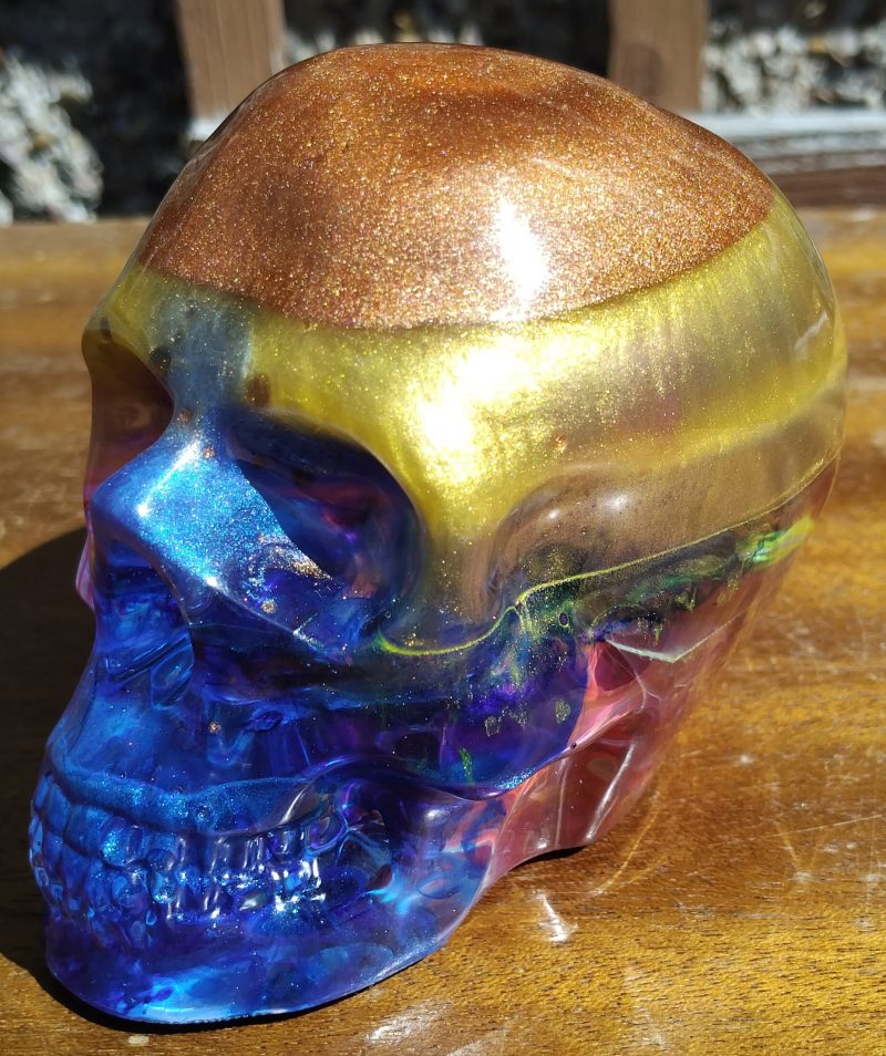 Medium Resin Multi-Coloured Skull