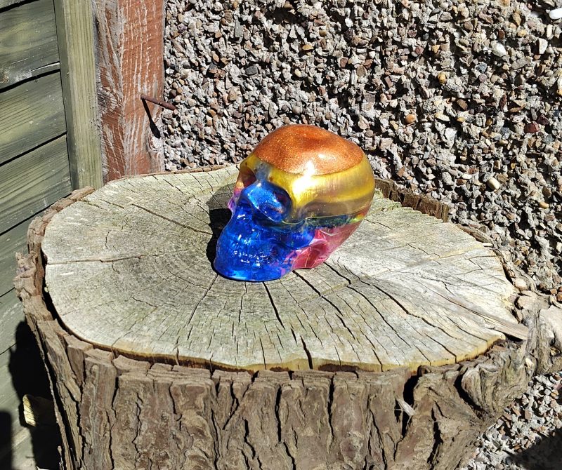 Medium Resin Multi-Coloured Skull