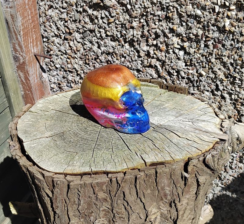 Medium Resin Multi-Coloured Skull