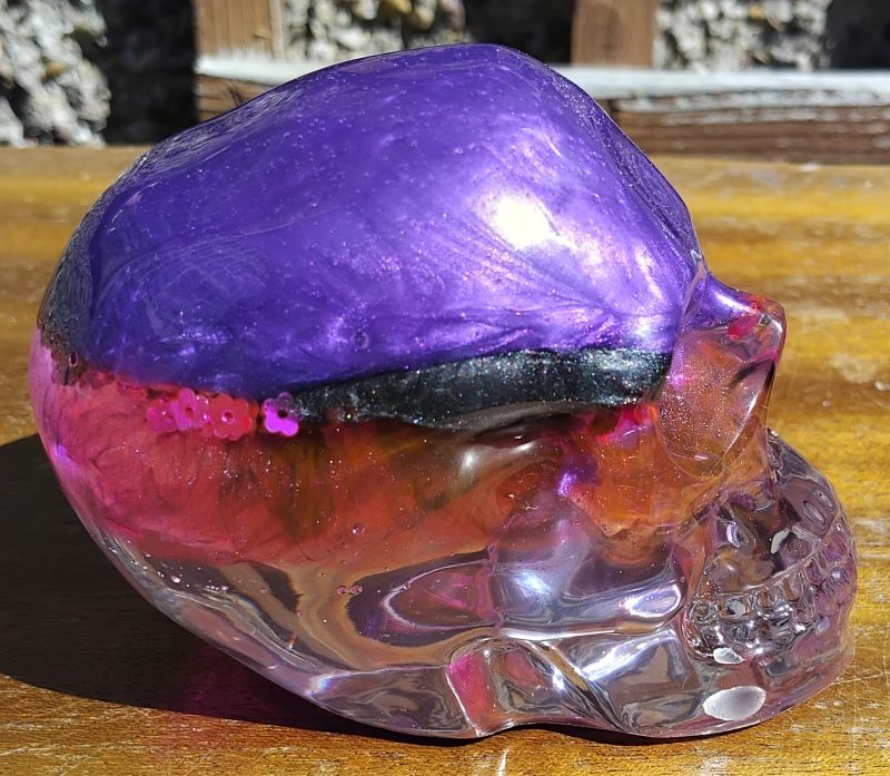 Medium Resin Multi-Coloured Skull