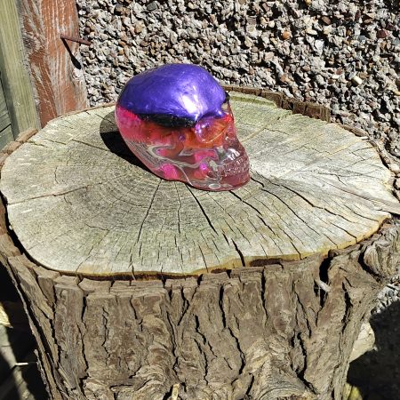 Medium Resin Multi-Coloured Skull
