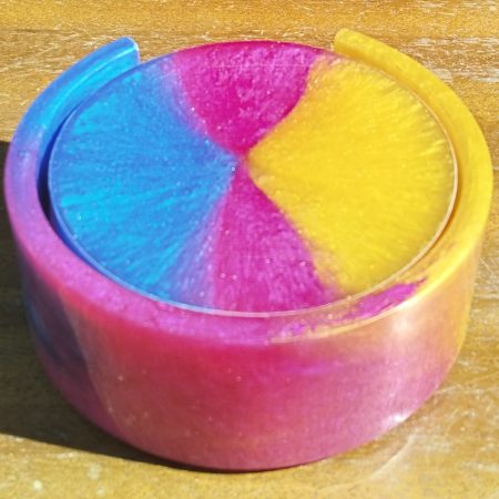 Round Resin Coasters and Holder