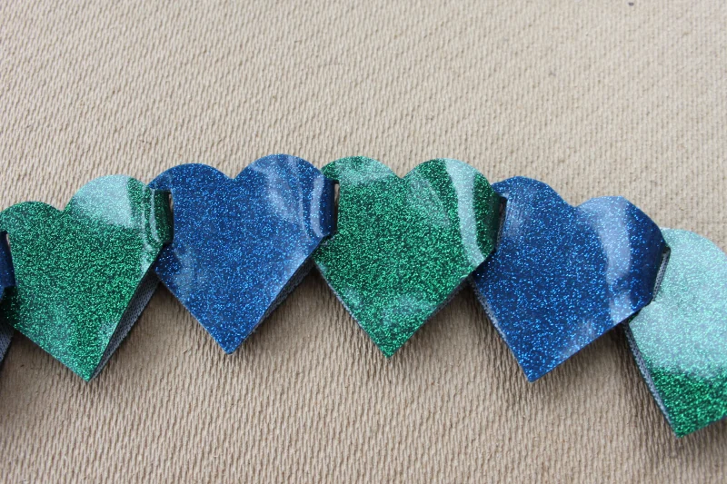 Fashion Accessory Belt with Matching Necklace and Earring Set in green and Blue Sparkle