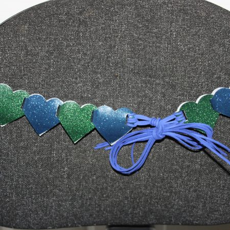 Fashion Accessory Belt with Matching Necklace and Earring Set in green and Blue Sparkle