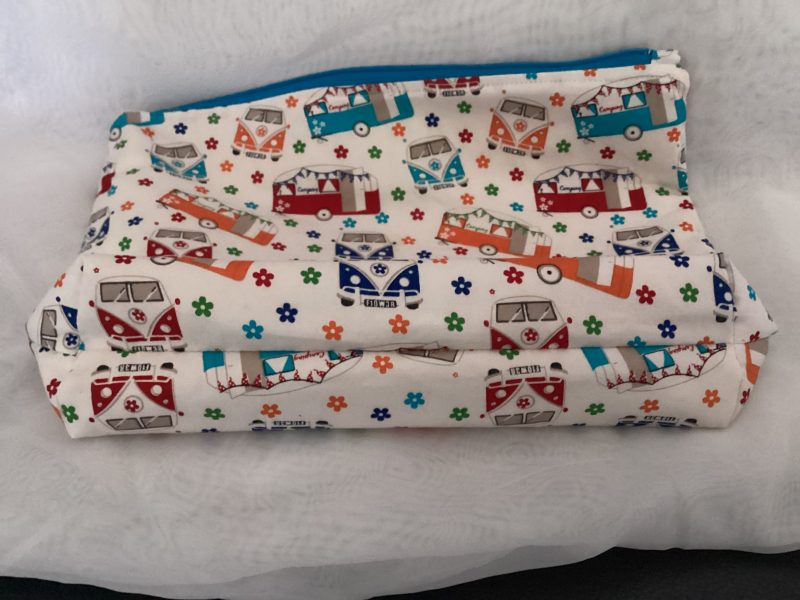 Medium Size Fabric Lined Caravan/Campervan Themed Zipped Purse/Make Up Bag/Pouch