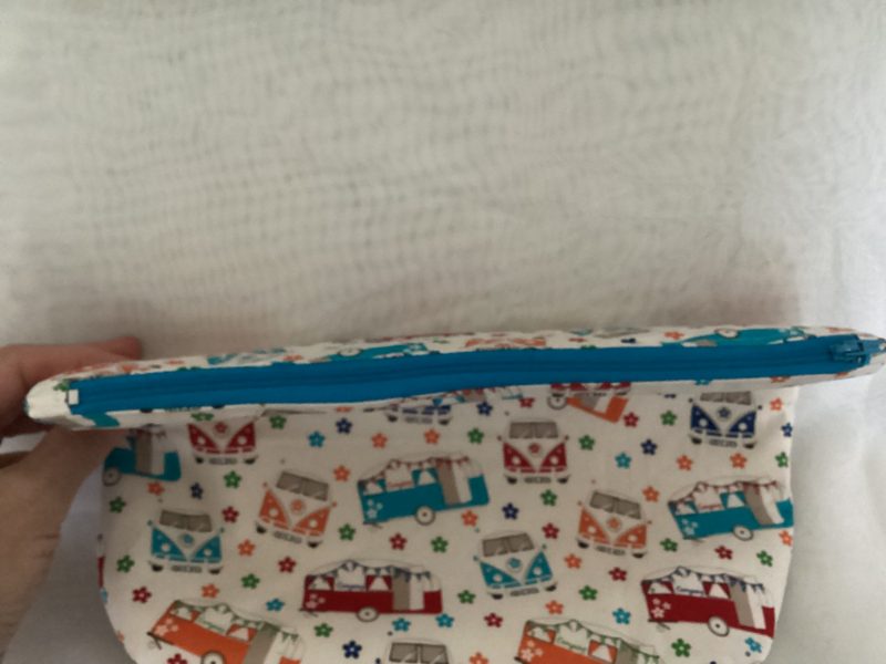 Medium Size Fabric Lined Caravan/Campervan Themed Zipped Purse/Make Up Bag/Pouch