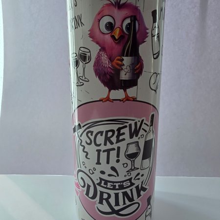 Skinny tumblers with straw and a straw cleaning brush