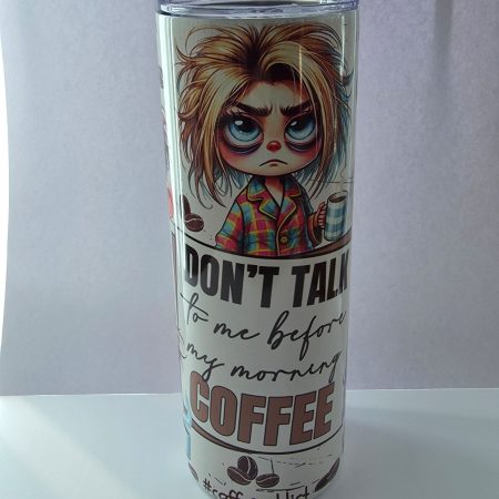 Skinny tumblers with straw and a straw cleaning brush