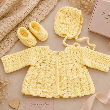 🎁 Handmade Shell Stitch Baby Gift Set 🎁