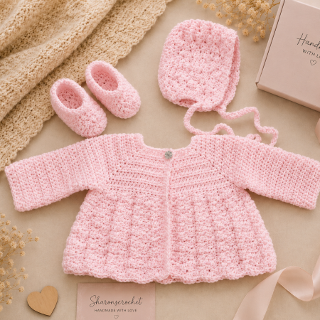 🎁 Handmade Shell Stitch Baby Gift Set 🎁