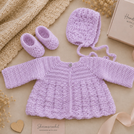 🎁 Handmade Shell Stitch Baby Gift Set 🎁