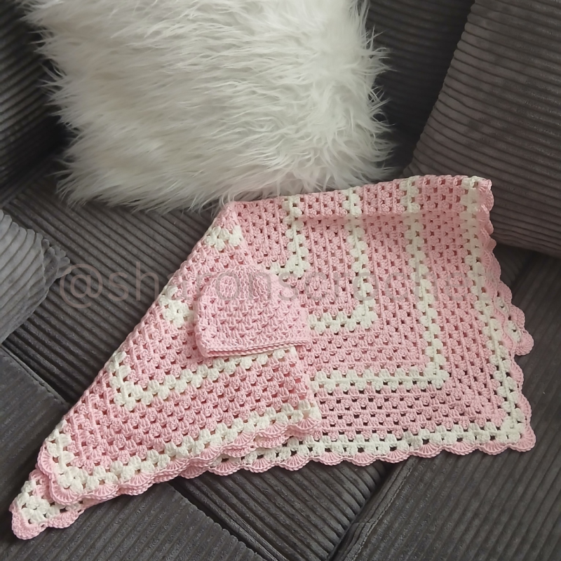 🧶 Handmade Granny Square Baby Blanket and Hat Sets ❤️