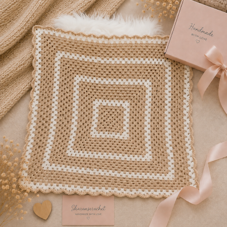 🧶 Handmade Granny Square Baby Blanket and Hat Sets ❤️