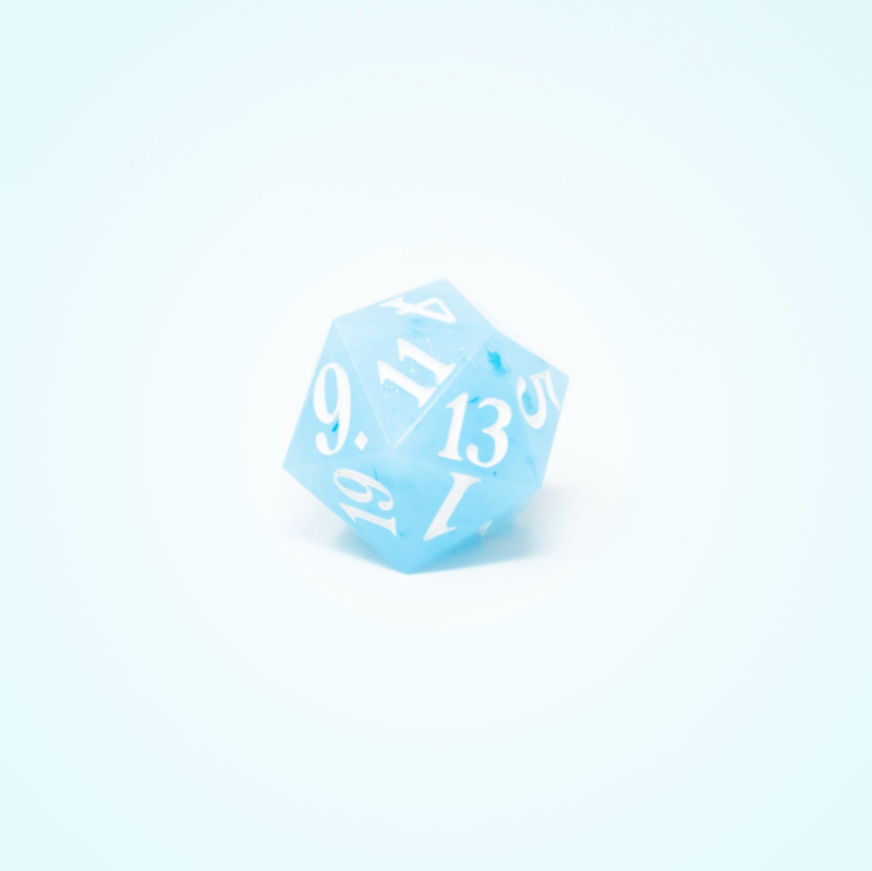 Snowfall | Handmade Resin D20 Dice for D&D & RPGs