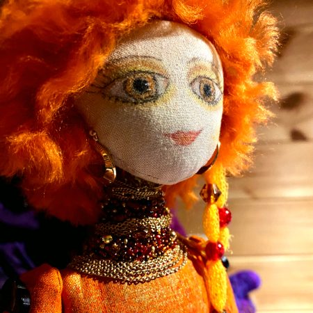 OOAK Unique Vibrant & Beaded Art Doll