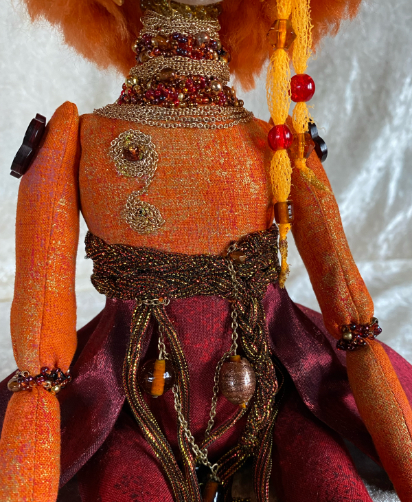 OOAK Unique Vibrant & Beaded Art Doll