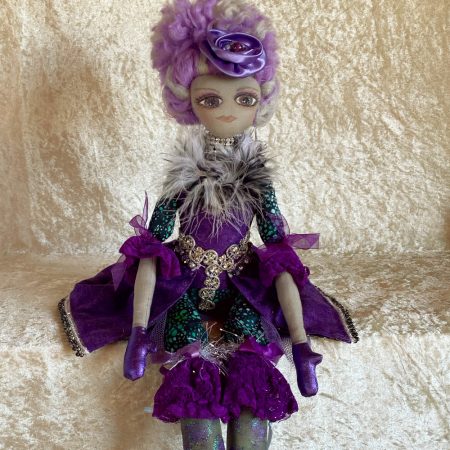 OOAK Dramatic & very purple Art Doll in search of a circus
