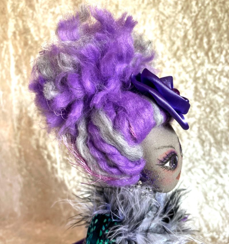 OOAK Dramatic & very purple Art Doll in search of a circus