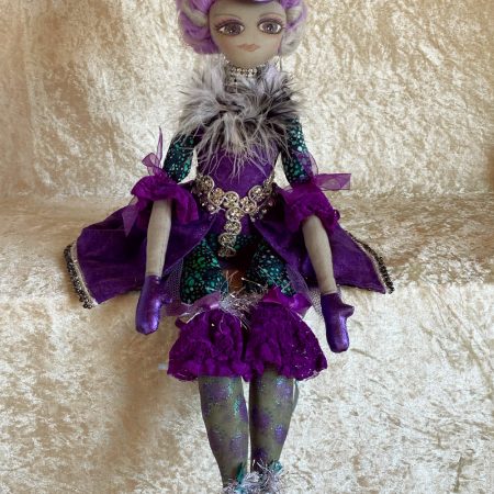 OOAK Dramatic & very purple Art Doll in search of a circus