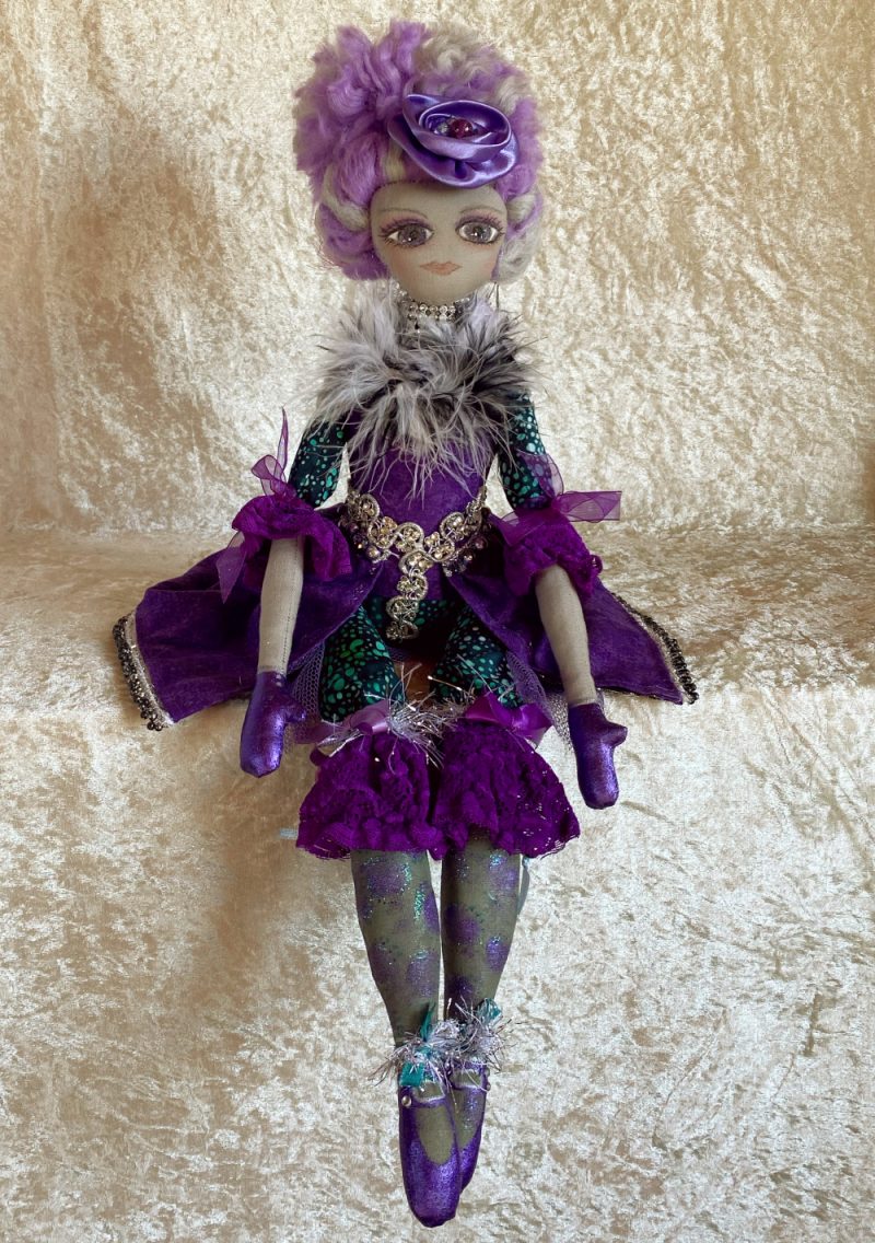 OOAK Dramatic & very purple Art Doll in search of a circus