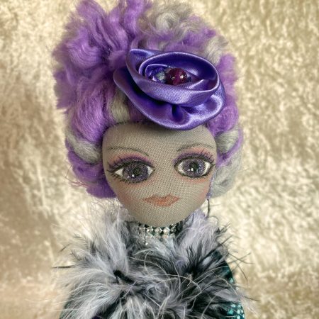 OOAK Dramatic & very purple Art Doll in search of a circus