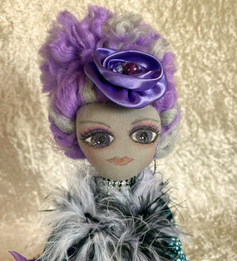 OOAK Dramatic & very purple Art Doll in search of a circus
