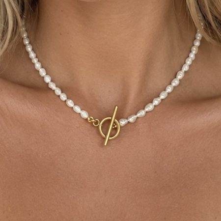 Handcrafted Baroque Freshwater Pearl Choker Necklace - 15"